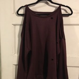 Distressed Cold Shoulder Sweater